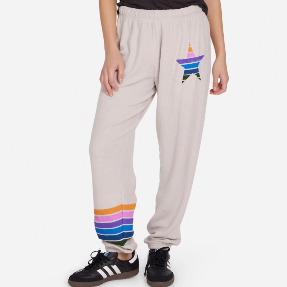 Lauren Moshi Color Stripe Star Sweatpant